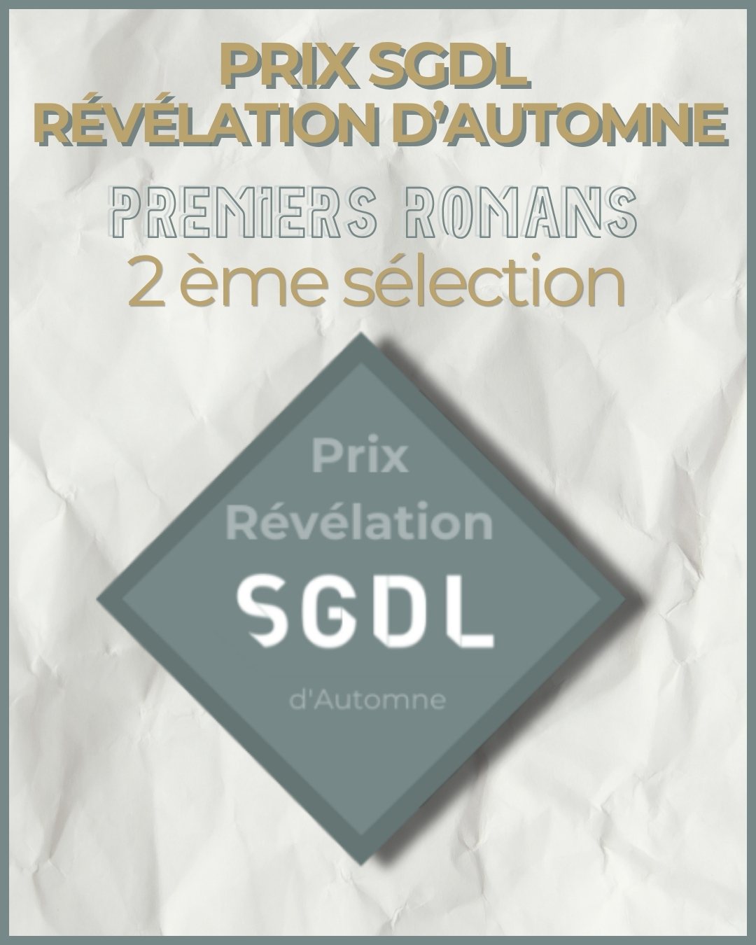 Prix SGDL Révélation d'automne pour un premier roman | 2è sélection 2026