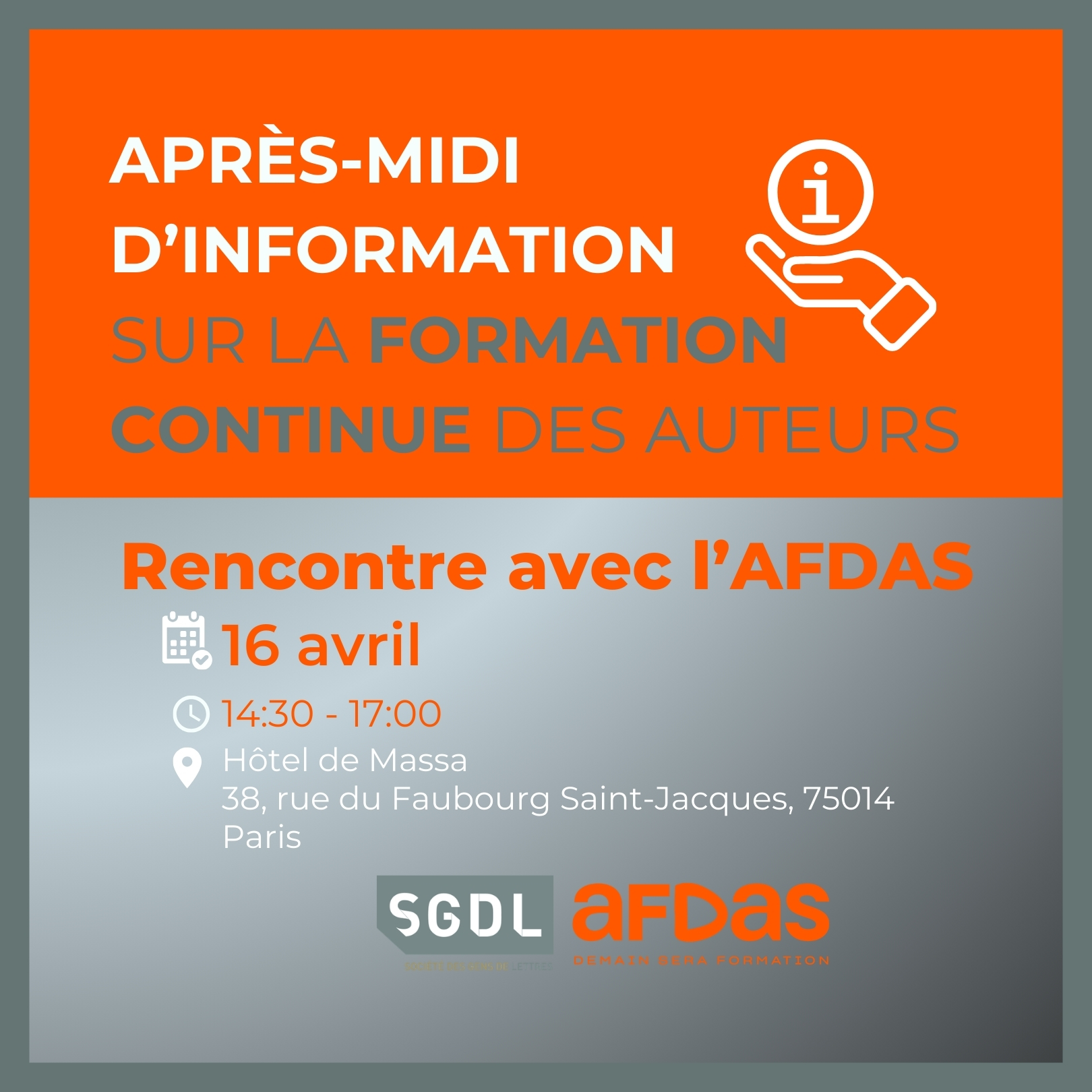 post Afdas 16 avril 2026 Publication Instagram